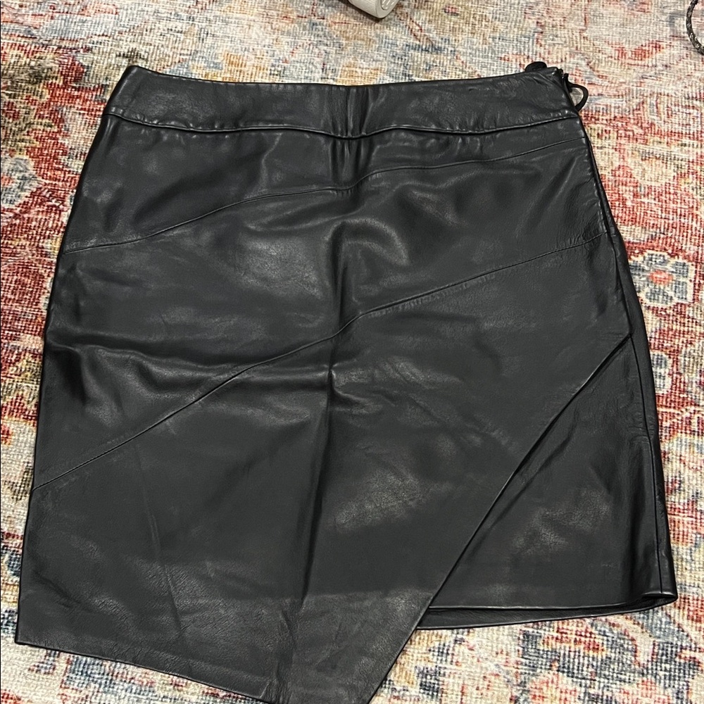 Zadig & Voltaire Black Leather Mini Skirt